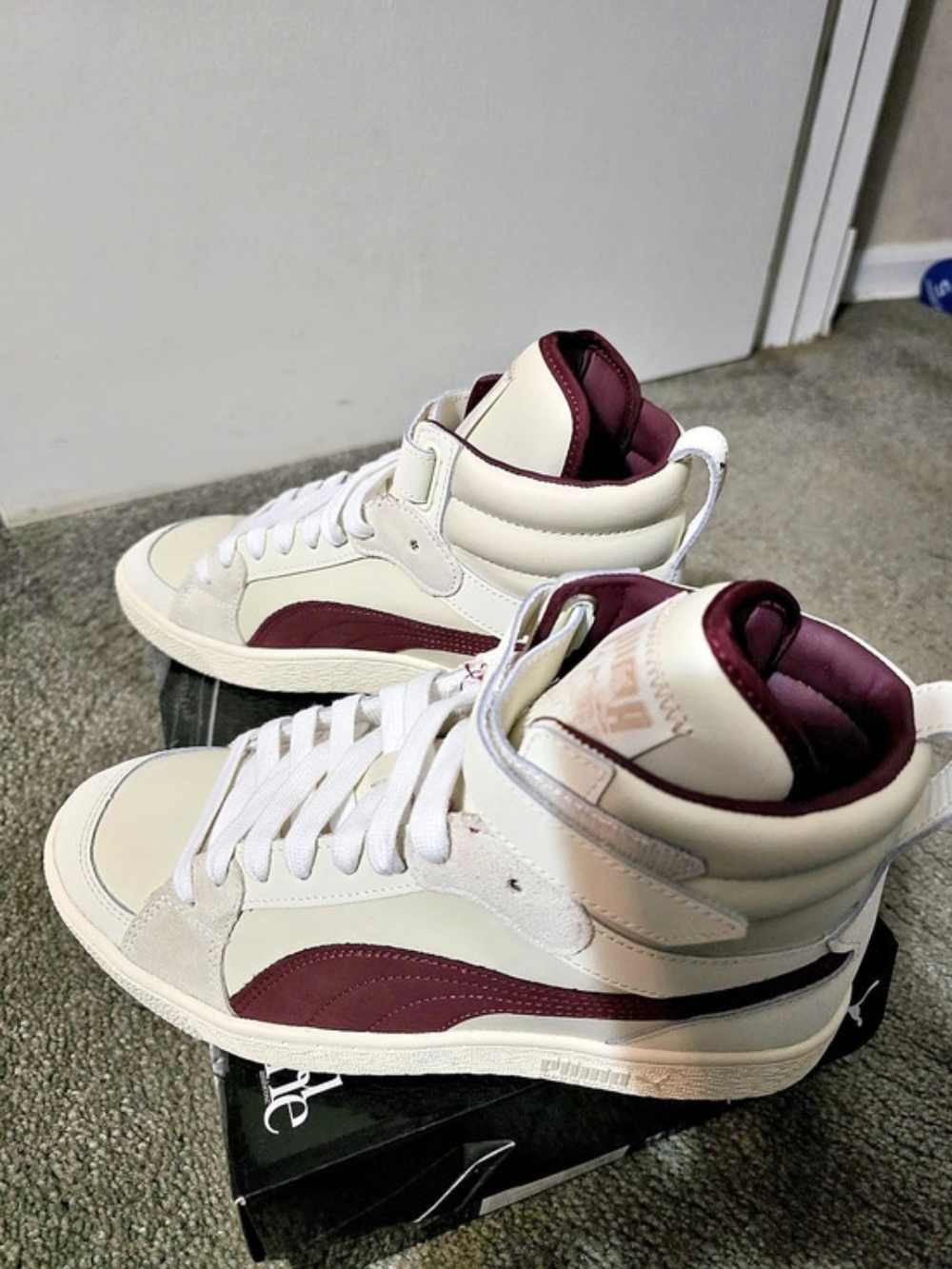 Puma x June Ambrose: Ralph Sampson Mid in Whisper White - Aubergine NIB - Picture 6 of 12